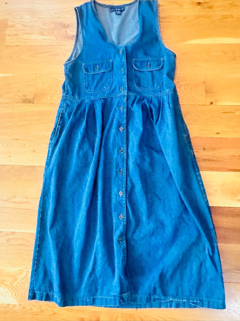 Vtg 90's TY Original Wear Denim Pinafore Jumper Dress 100% Cotton size 10